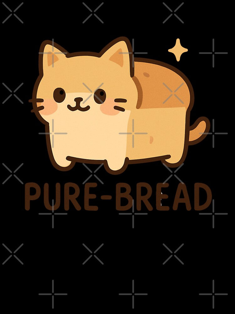 Pure-Bread Cat Loaf Cartoon – Cute Kawaii Cat Pun by OikieToikie