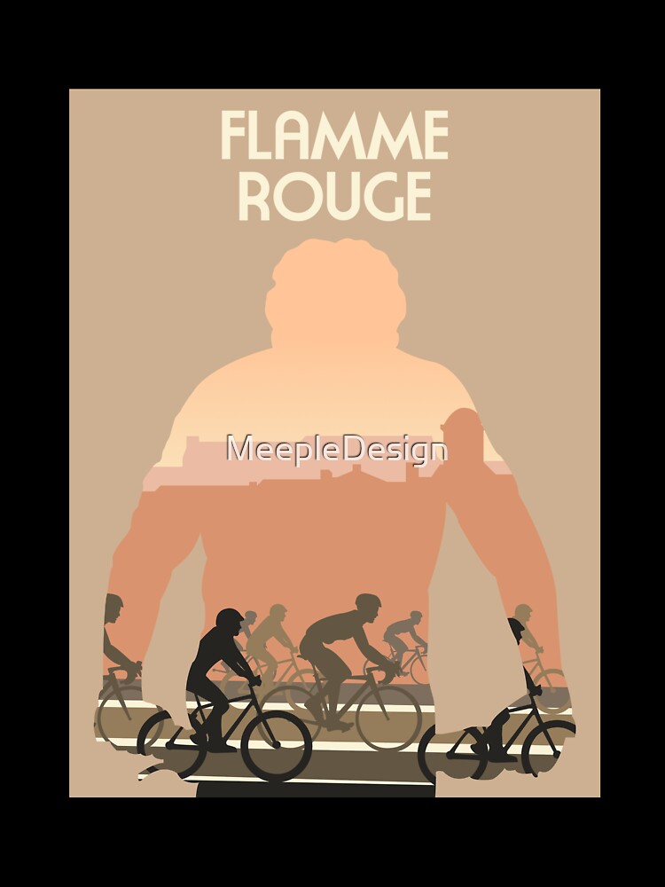 Flamme Rouge - Minimalist Silhouette Poster Style - Board Game Art by MeepleDesign