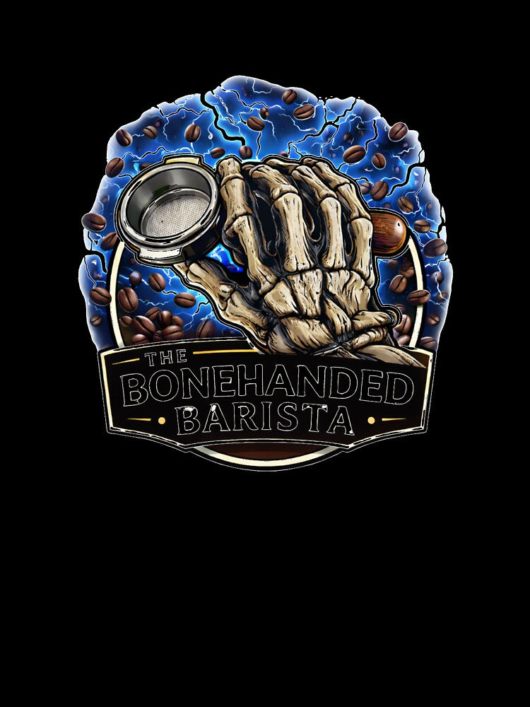Bonehanded Barista Skeleton Espresso Logo by Bonehanded
