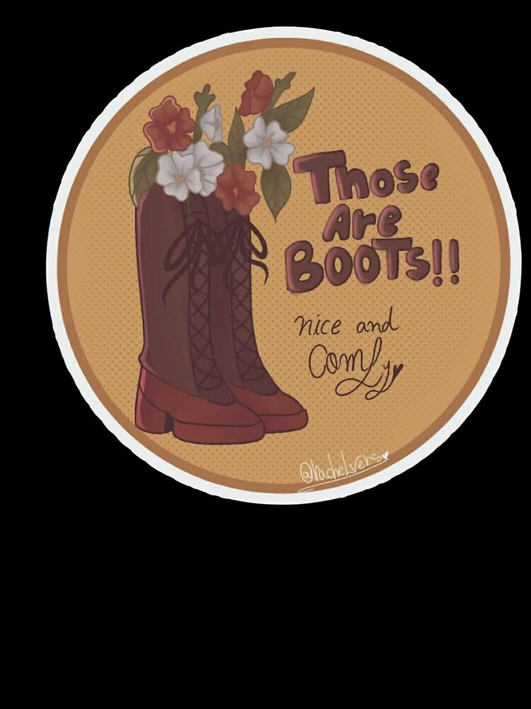 Cozy Floral Boots – Soft Vintage Aesthetic Sticker by Tw Ist