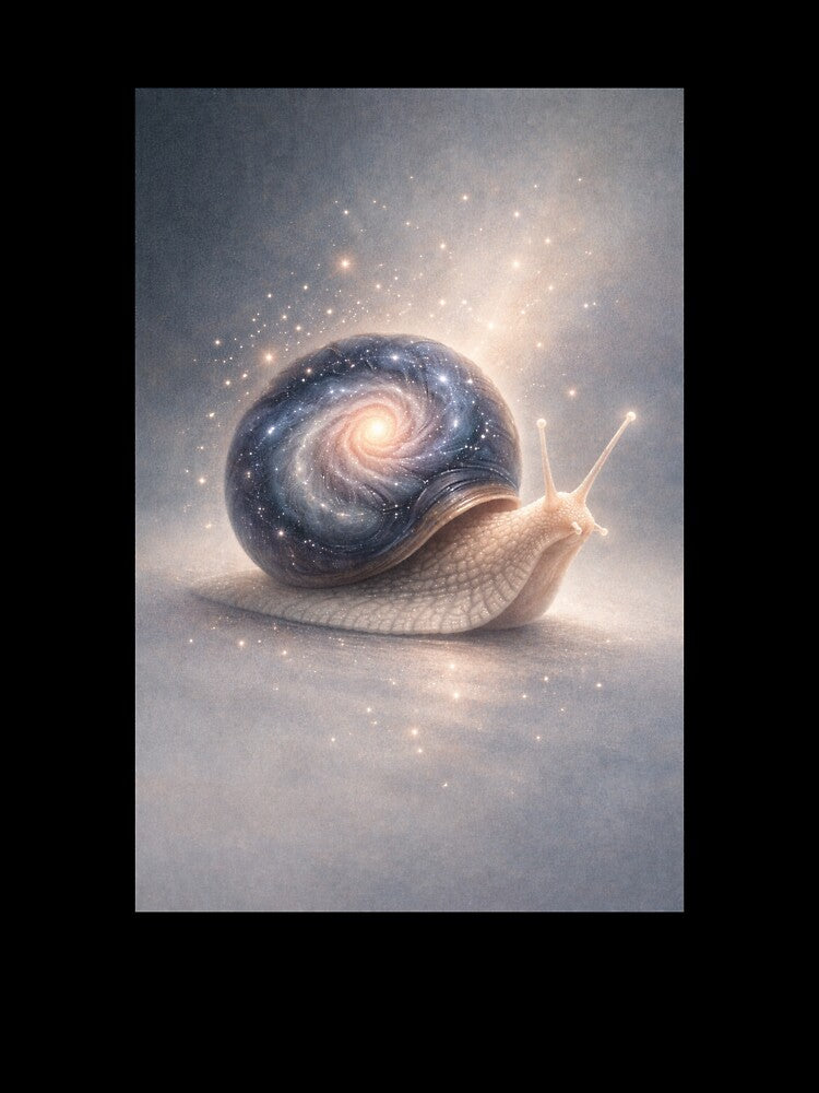 Slow Universe – Galaxy Snail Aesthetic Art by InkWanderStudio