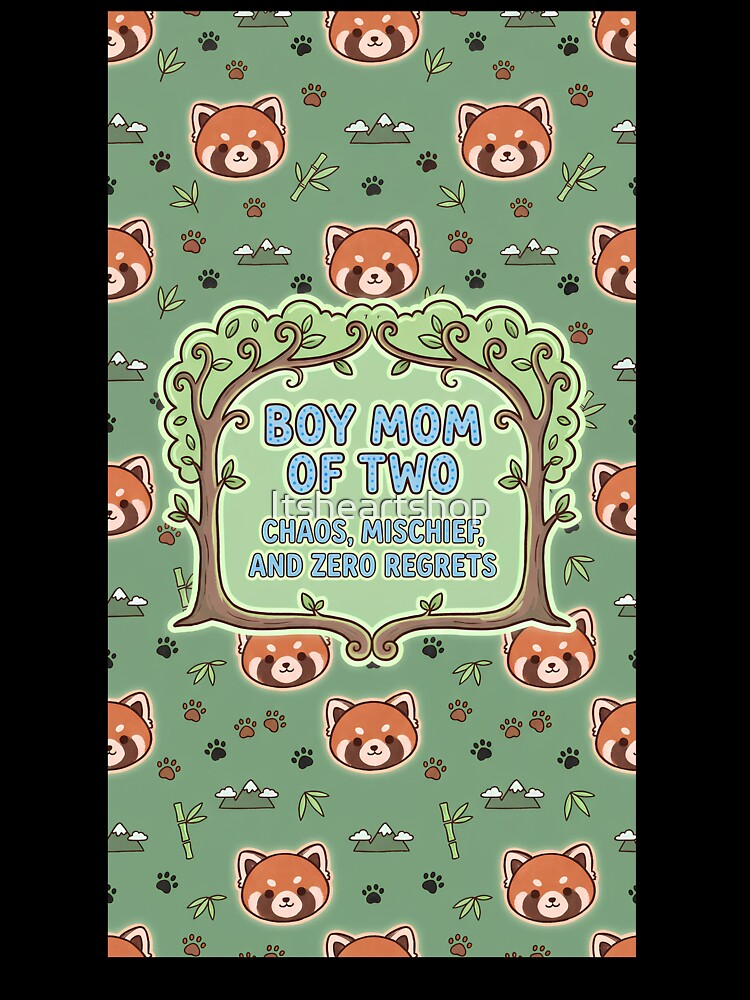 Boy Mom of 2 Cute Red Panda Pattern by Itsheartshop