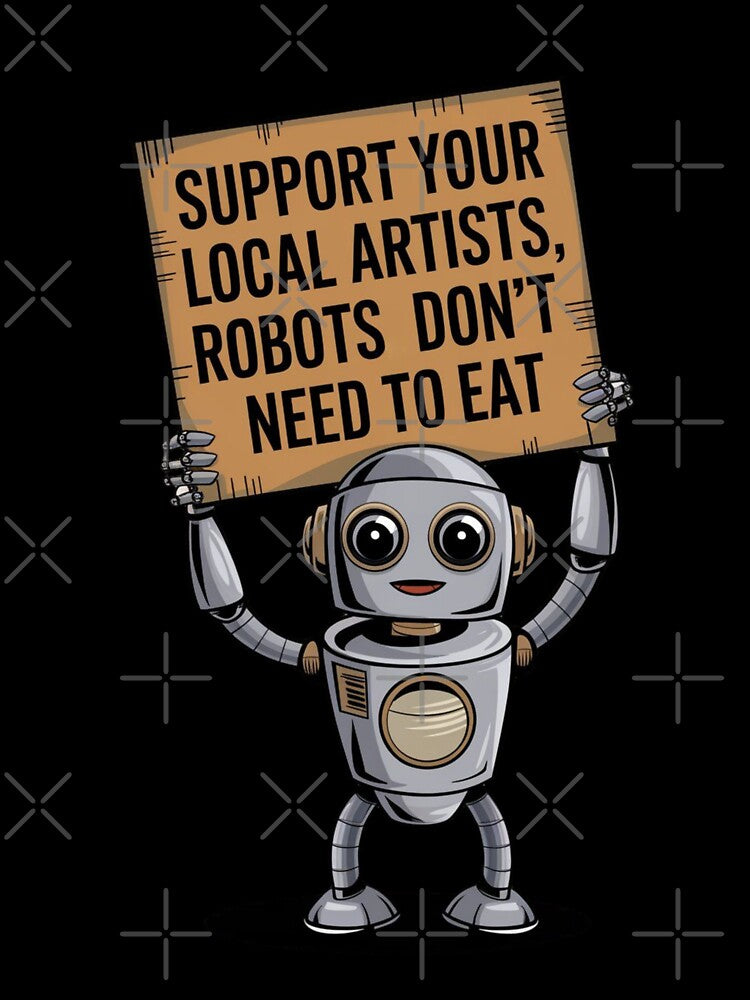 Support Local Artist, Robots Don't Need to Eat by Bliss Find And Design