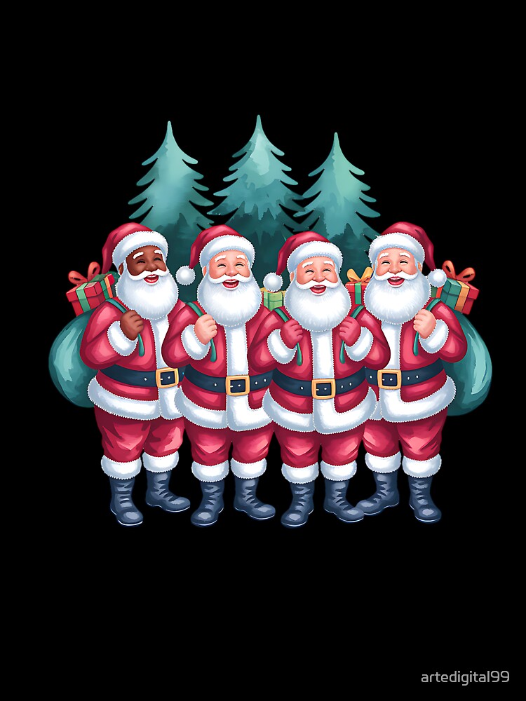 Black Santa Holiday Art – Watercolor Christmas Illustration by artedigital99