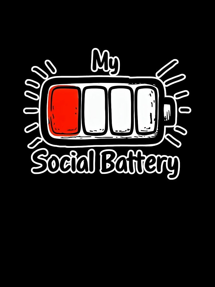 Funny Social Battery Doodle by anas006