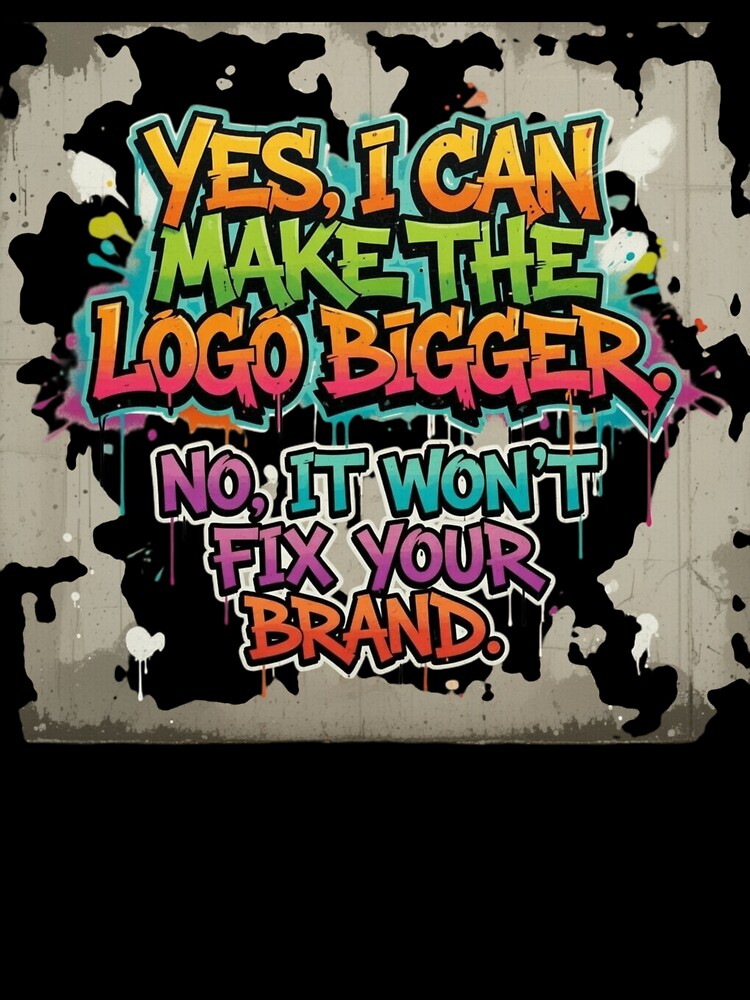 Bigger Logo Branding Irony | Funny Graphic Designer Graffiti Art by Dariusz.K