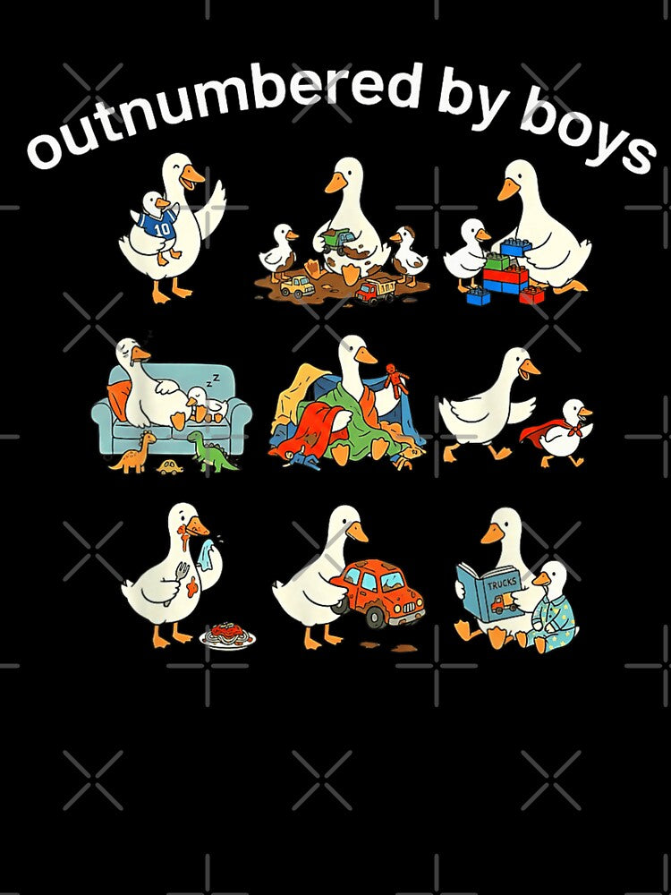 Funny Outnumbered By Boys Mama Duck And Ducklings Motherhood Aesthetic by Phil Ben