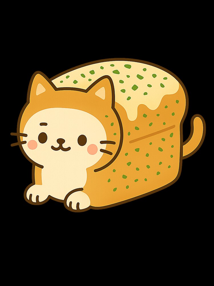 Garlic Toast Cat – Cheesy Loaf Kitty Sticker by Tripconic