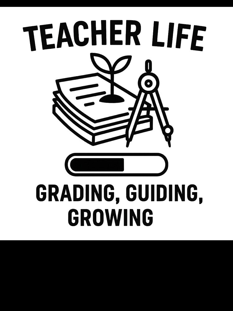 TEACHER LIFE - GRADING, GUIDING, GROWING by TheWonkyEaselCo