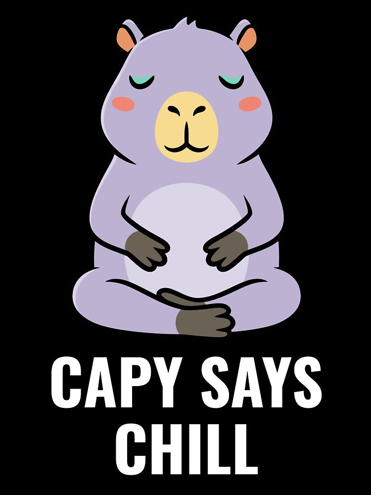 Capy Says Chill - Zen Lavender Capybara by AdriqnArt