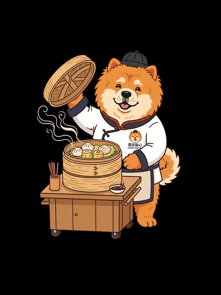 Chow Chow Dim Sum Chef Cute Asian Foodie Dumpling by PictoVibe