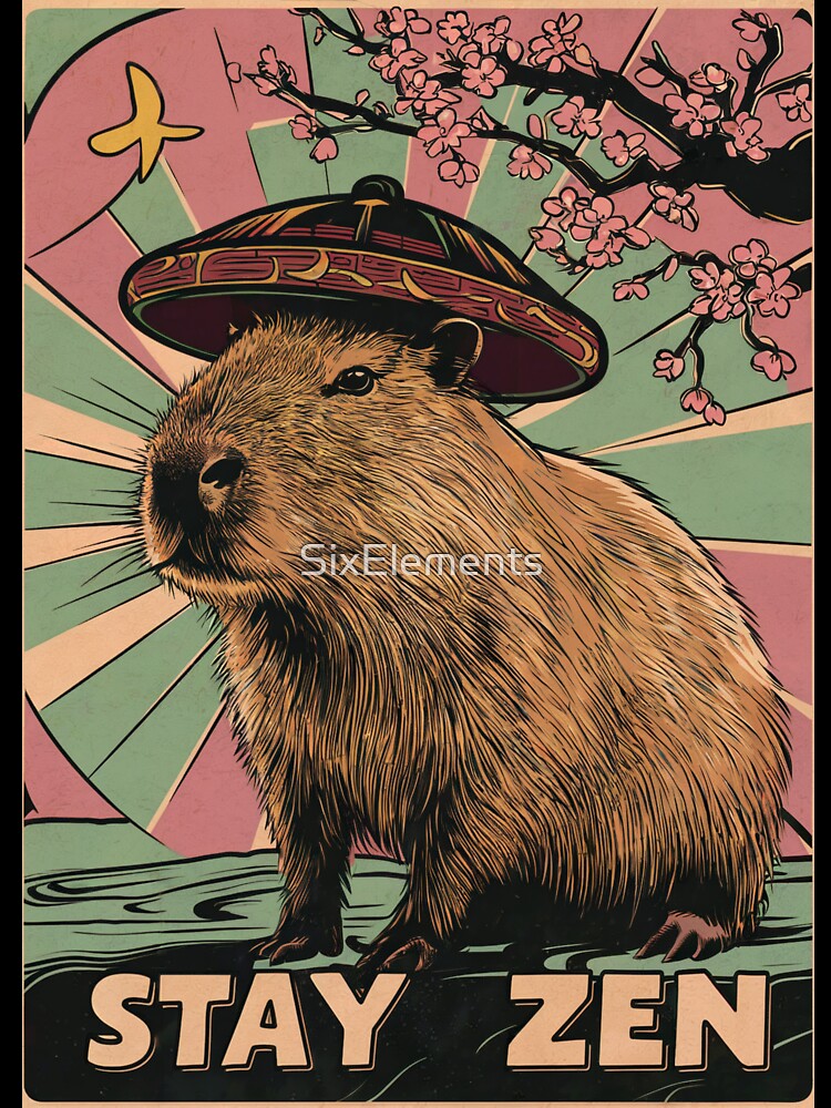 Stay Zen Capybara Vintage by SixElements