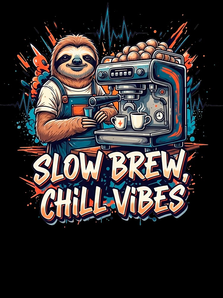 Sloth Coffee Slow Brew Chill Vibes Funny Barista Design by SholoStudio