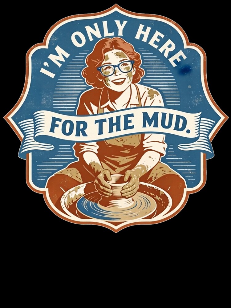 Funny Pottery Lover Gift - I'm Only Here For The Mud - Ceramic Art Design by thoughtswear