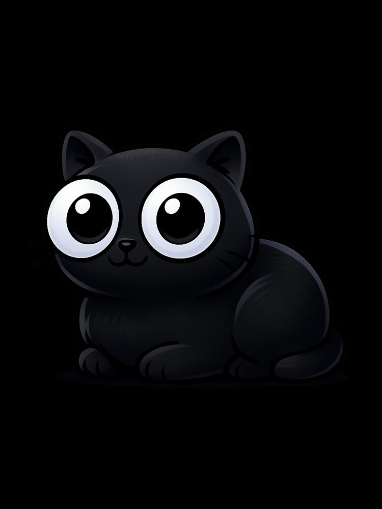 Cat Loaf Pose | Kawaii Kitty with Giant Eyes & Tiny Ears | Cute Cozy Cat Illustration by PrintCreations9
