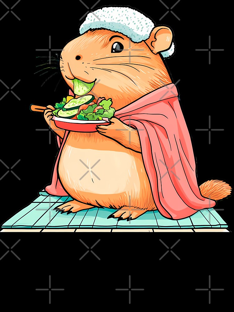 Zen Capybara Retreat, cute capybara, morning routine by katerynaS99