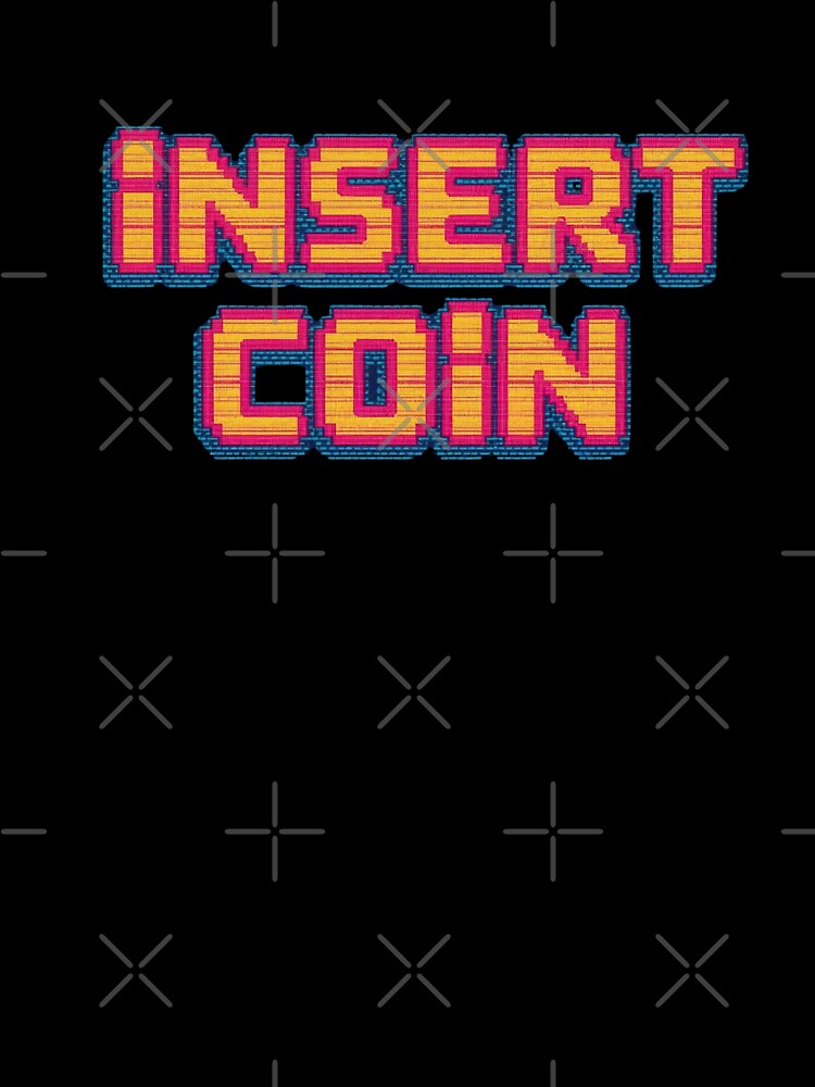 Insert Coin Retro Arcade Gaming Pixel Style Design by Katzpy