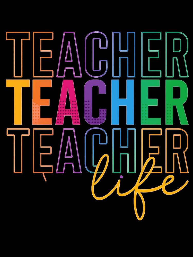Colorful “Teacher Life” Typography with Leopard Pattern by haitrieuic96