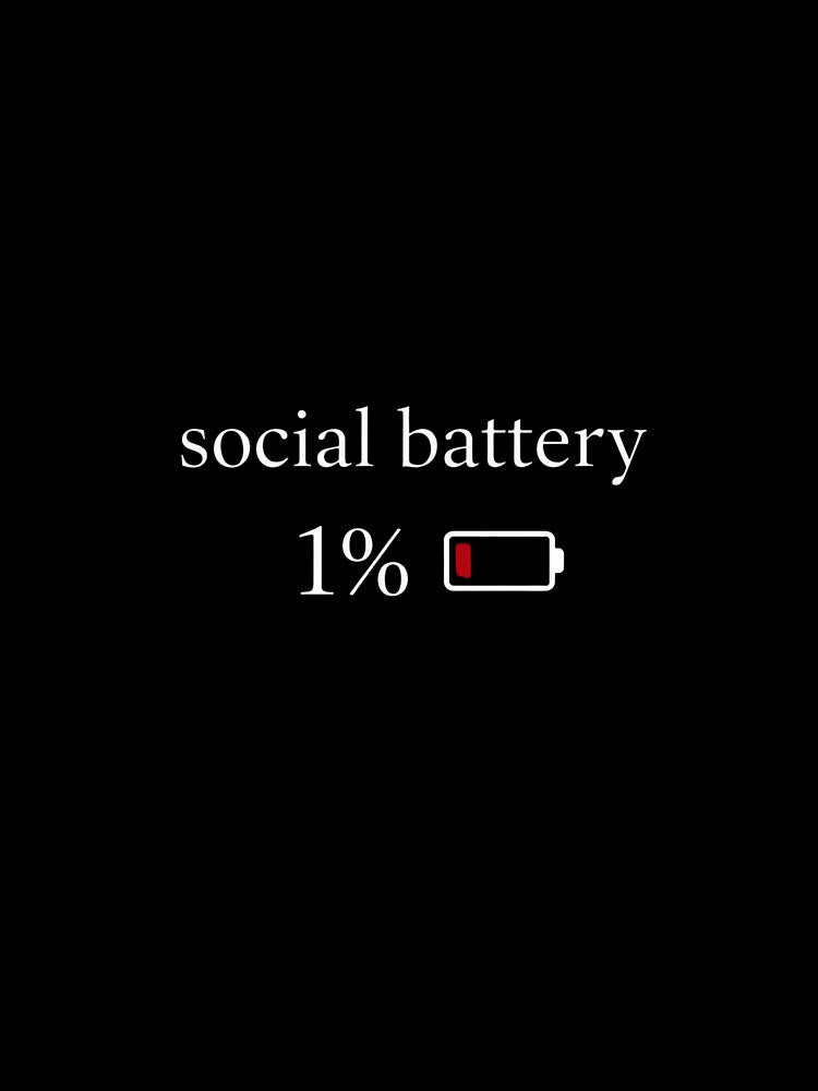 Social Battery 1% Hoodie | Low Battery Aesthetic Introvert Design by Low Battery Society