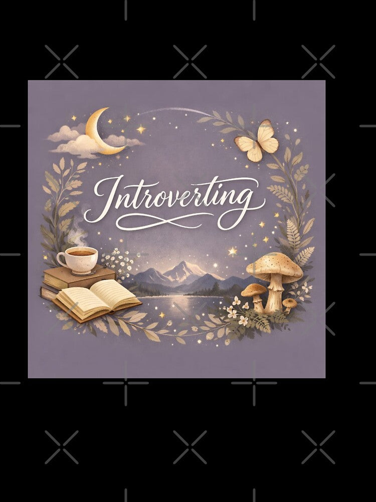 Introverting Aesthetic Moonlight Pretty Design – Cozy Introvert Art Print by Sanika arts
