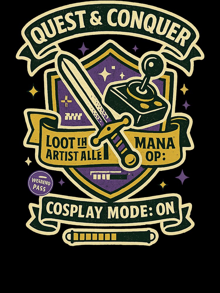 Quest & Conquer — Cosplay Mode ON • Loot the Artist Alley (Dragon Con Retro Emblem Tee) by BeetleDots
