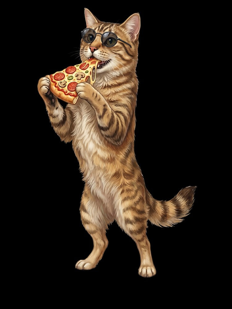 Funny Cat Eating Pizza Animal Lover by TerryConnells