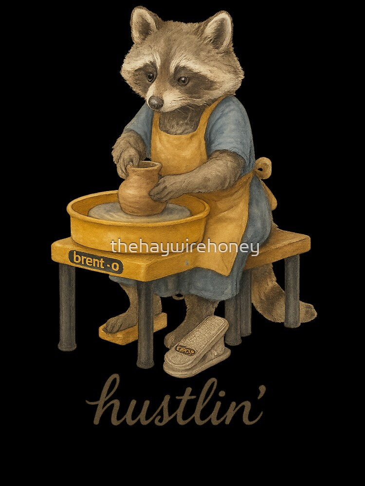 Pottery Wheel Raccoon - Hustlin' by thehaywirehoney