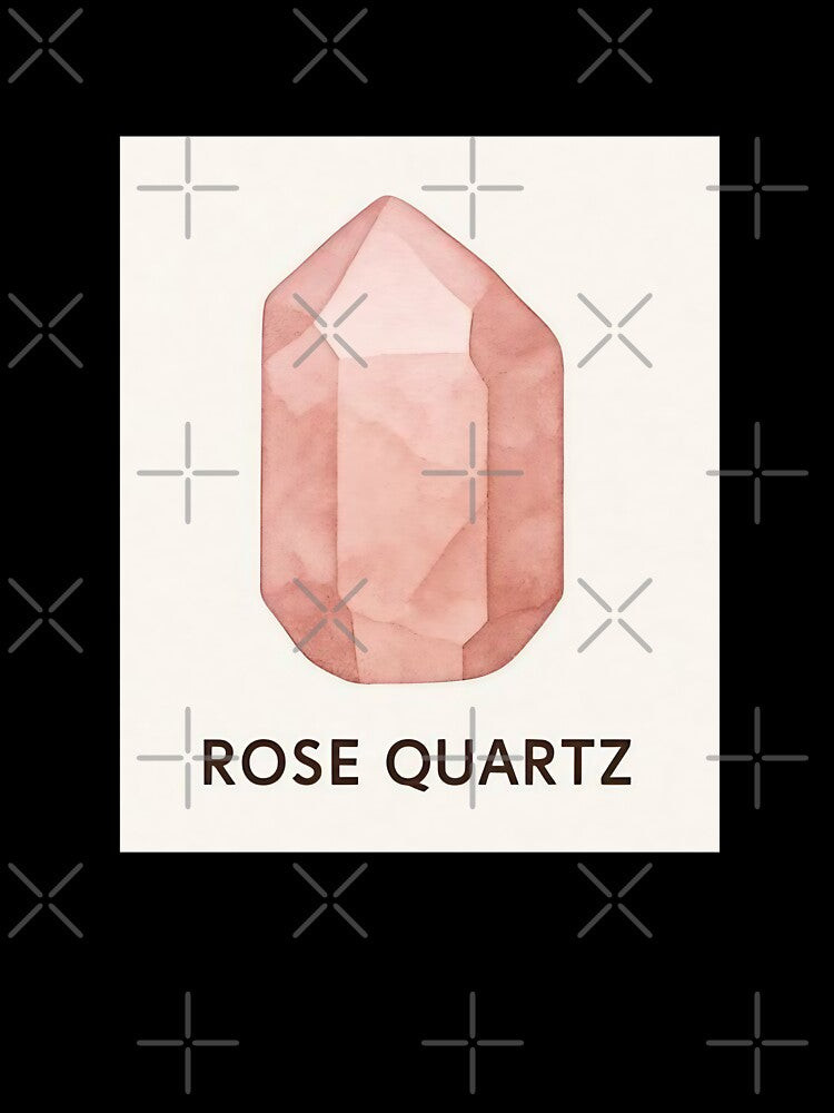 Rose Quartz Crystal – Minimalist Healing Gemstone Illustration by JuliJoy
