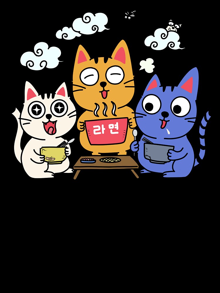 Korean Ramyeon Party with Cute Cartoon Cats by studio902