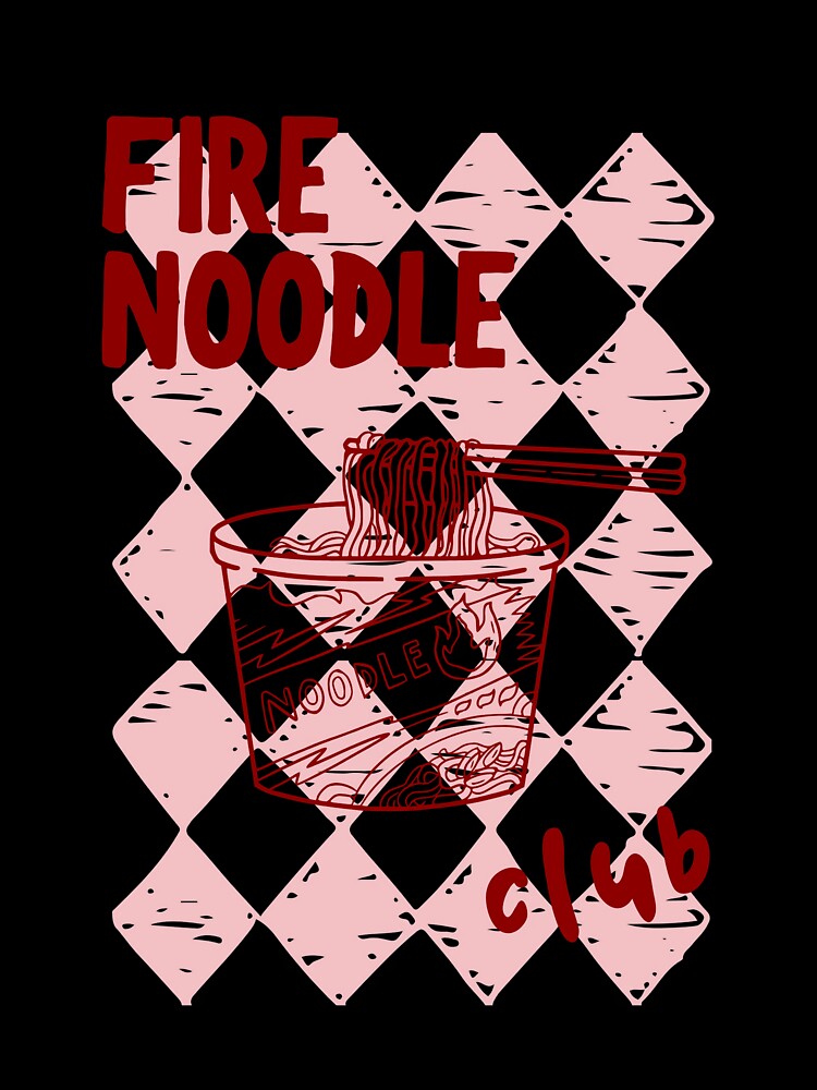 Fire Noodle Club T-Shirt | Korean Spicy Ramen Graphic Tee | Funny K-Food Shirt, Unisex Top by arorar