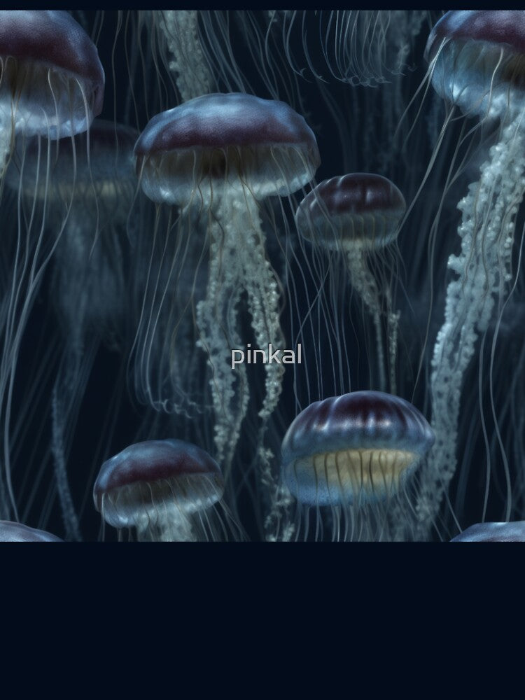 Deep Sea Bioluminescent Jellyfish Ethereal Pattern by pinkal