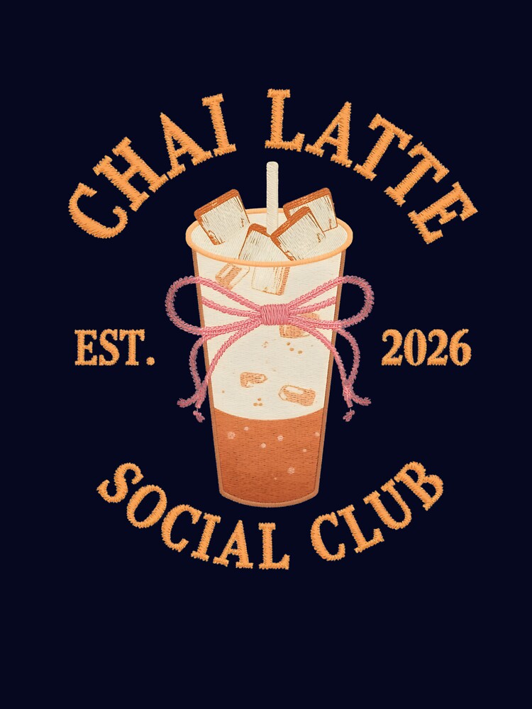 Chai Latte Social Club T-Shirt | Aesthetic Coffee Lover Embroidery Design by FestivityFinds