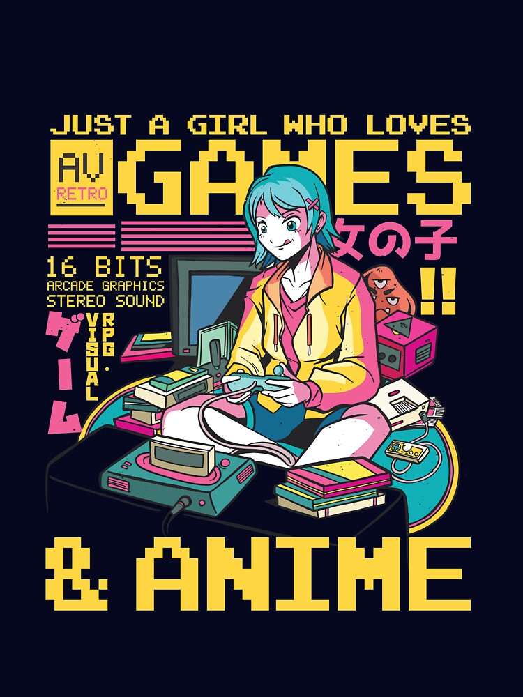 Just A Girl Who Loves Games And Anime Otaku Gamer Gear by DynamicDesign