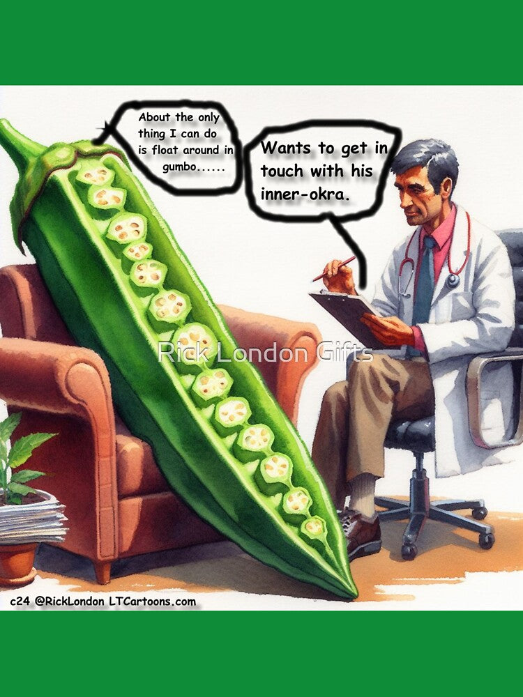 Okra In Therapy To Get In Touch With His Inner-Okra by Rick London Gifts