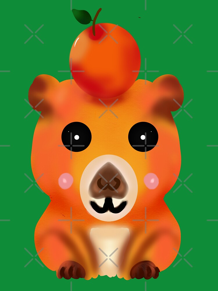 Chill Capybara with Yuzu Orange | Cute Kawaii Art by HopeAndHustle