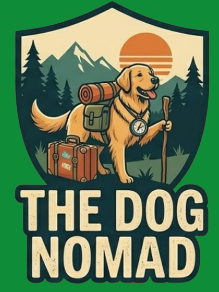 The Dog Nomad Golden Retriever Hiking Travel Adventure by thoughtswear