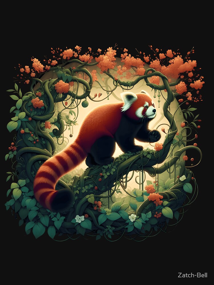 Red panda on a branch by Zatch-Bell