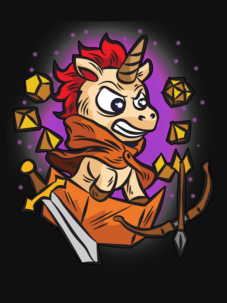 RPG UNICORN Nerd Board Game Pen And Paper Gamer by Moonpie90