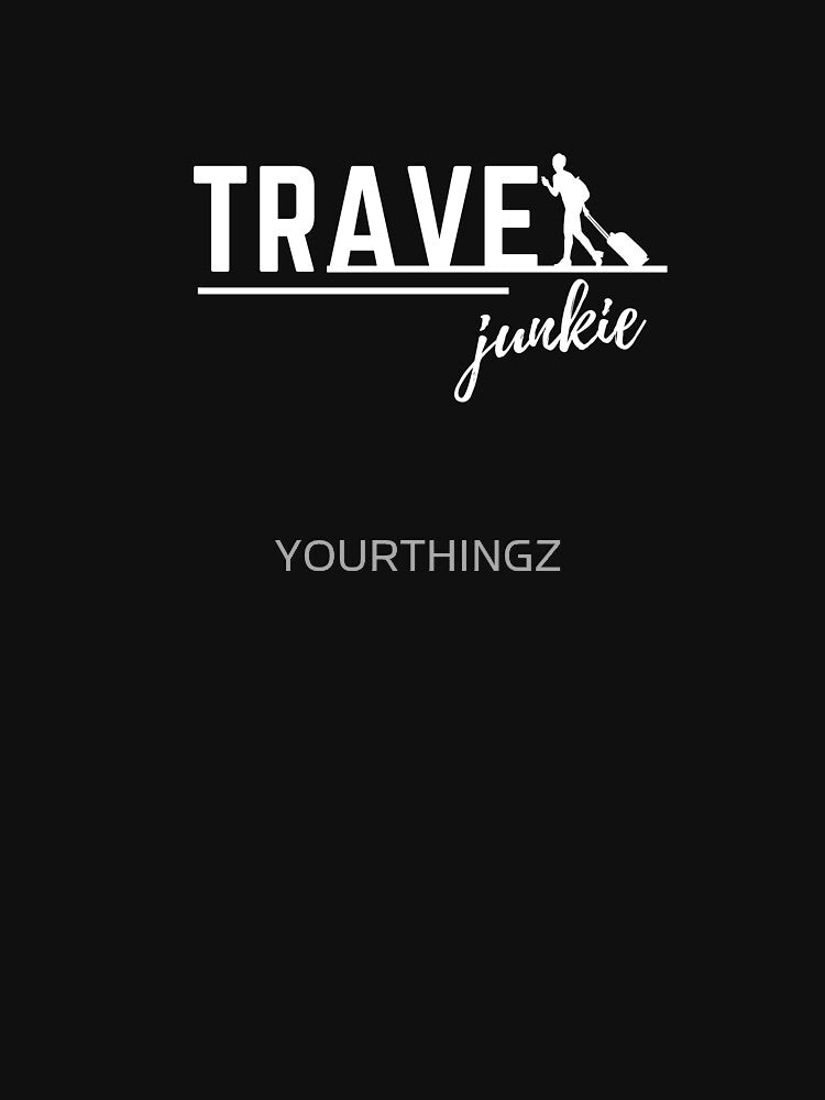 Travel junkie white text collection by YOURTHINGZ