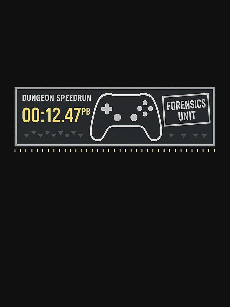 Dungeon Speedrun — Controller Forensics Unit by POD DYNASTY | Original Print On Demand T-Shirt Graphics