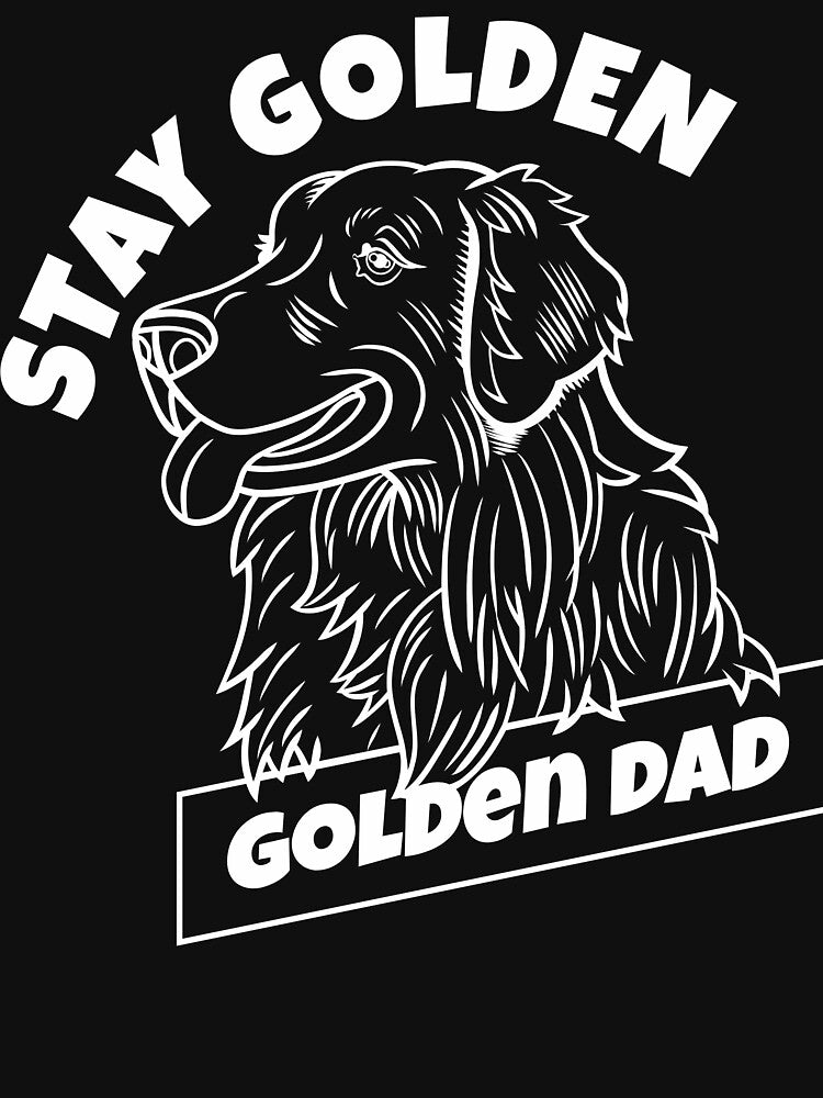 Modern Golden Dad Stay Golden White Outline by Well Gama Studio