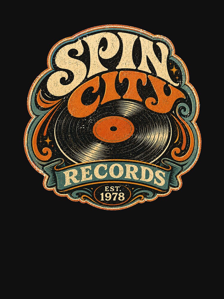 Spin City Records - Retro Vinyl Store Design by Golden Era Studio