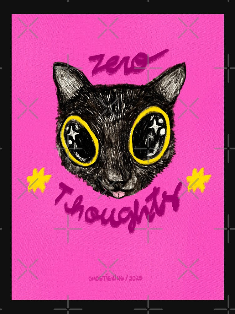 Zero Thoughts Black Cat by ghostieking