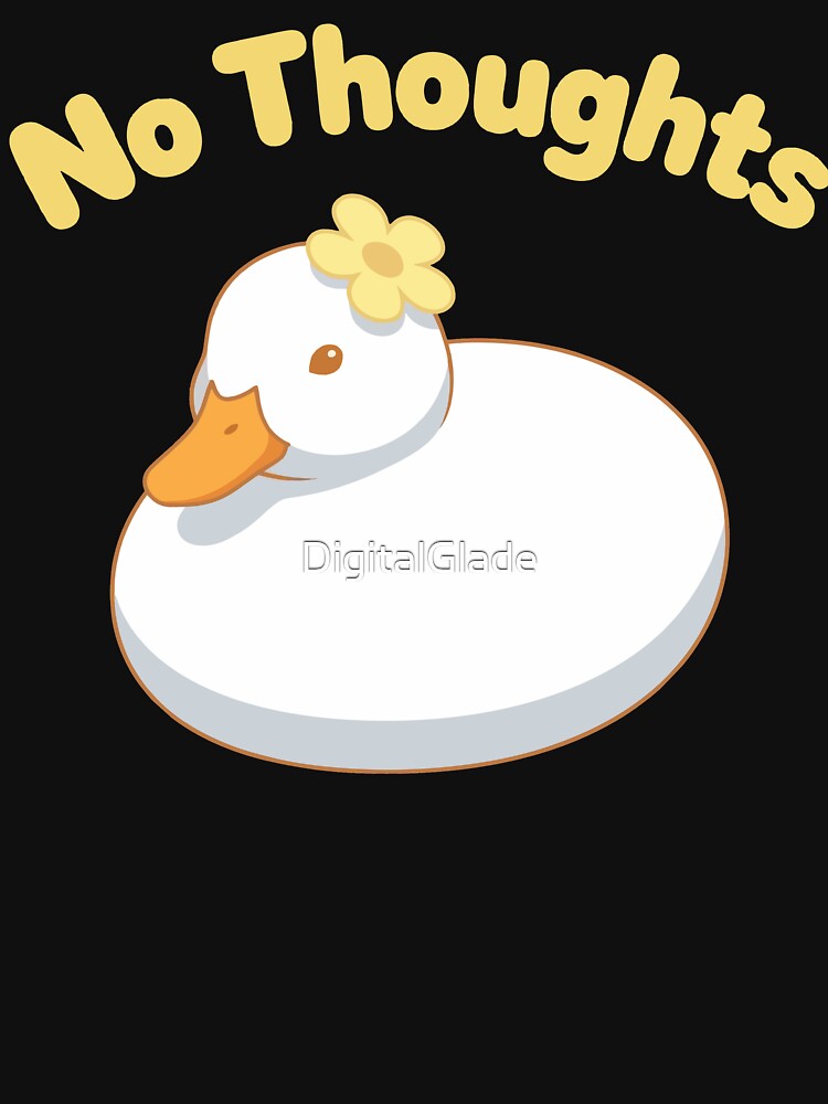 No Thoughts Head Empty Cute Duck with Flower by DigitalGlade
