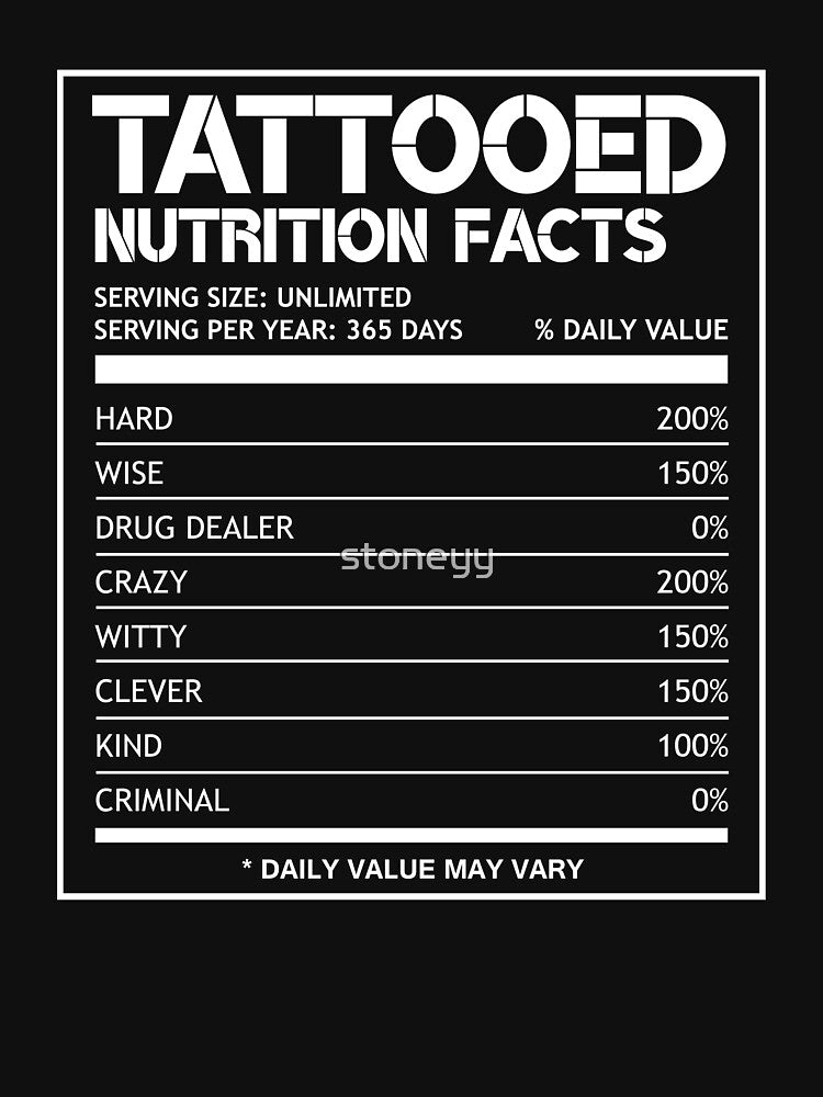 Tattooed Nutrition Facts by stoneyy