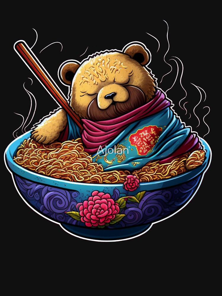 Sleepy Ramen Bear by Ajolan