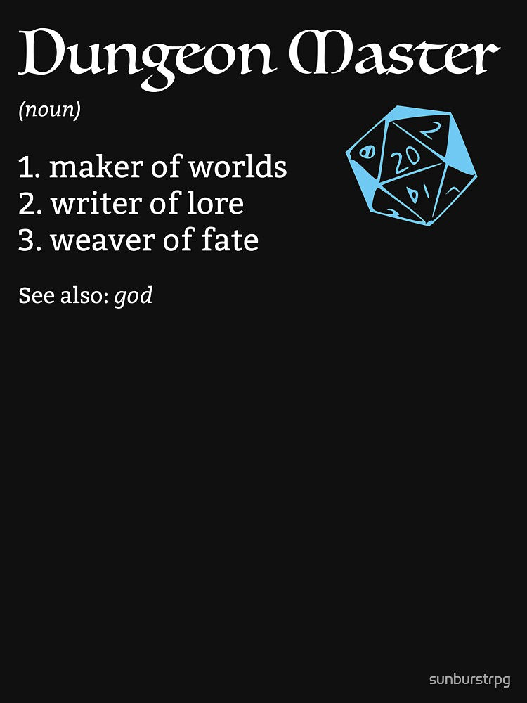 Dungeon Master (DM) Definition for Dungeons and Dragons by sunburstrpg