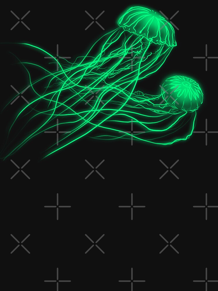 Green Neon Jellyfish by Onisym Design