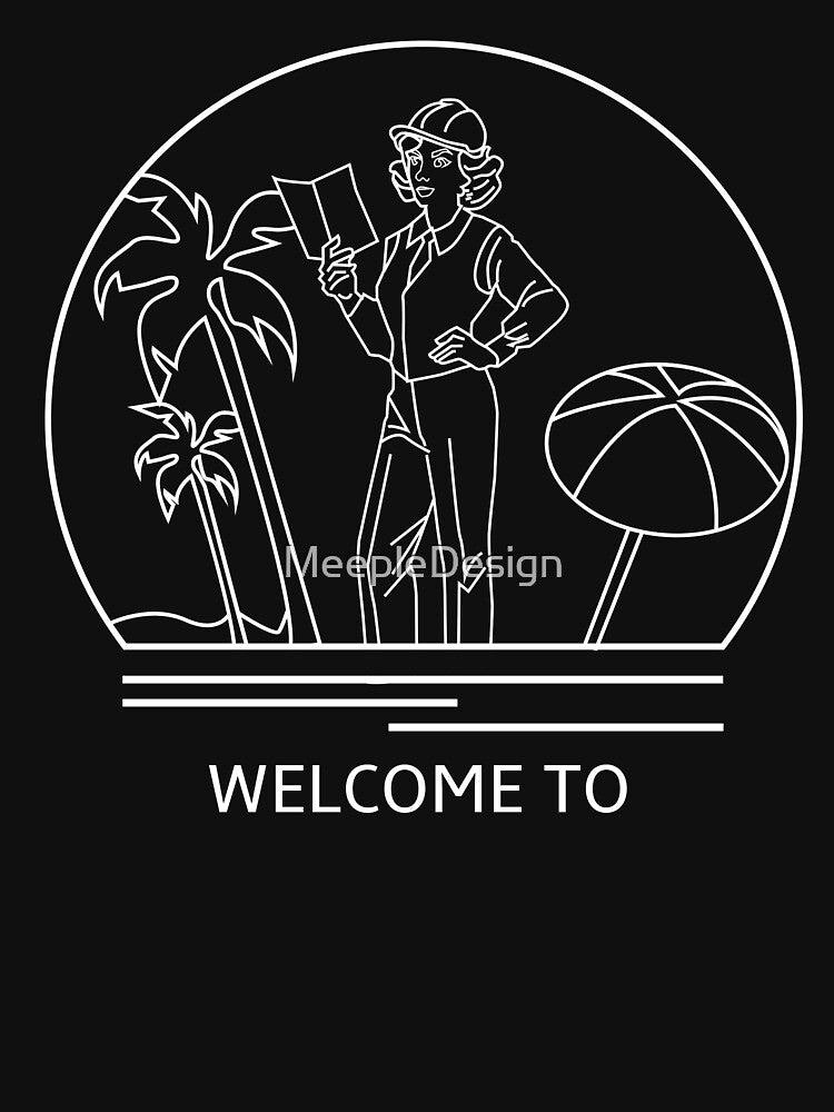 Welcome To Minimalist Line Drawing - Board Game Inspired Graphic - Tabletop Gaming  - BGG by MeepleDesign