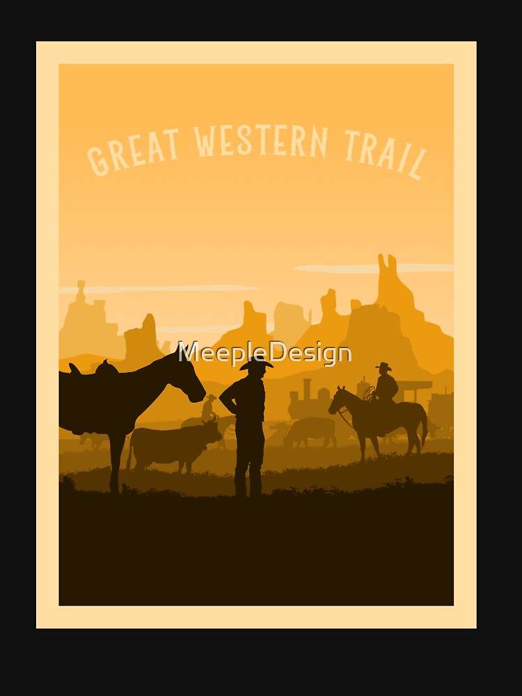 Great Western Trail Board Game - Board Games - Minimalist Travel Poster Style - Gaming Art by MeepleDesign